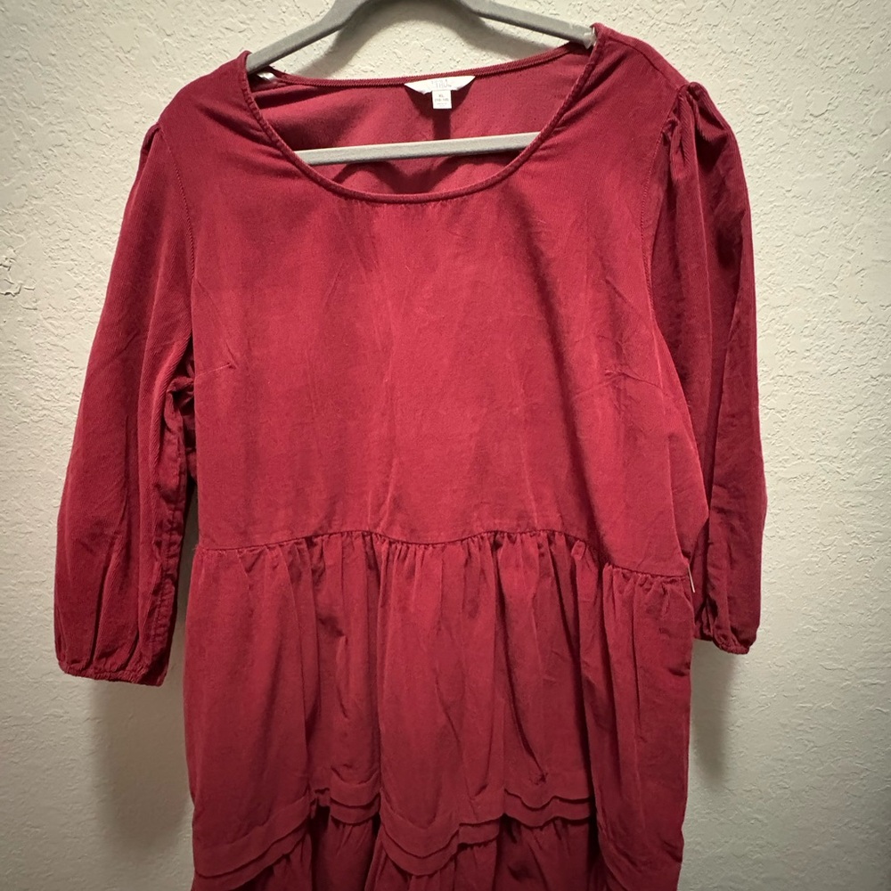 Time and Tru Burgundy Long Sleeve Dress